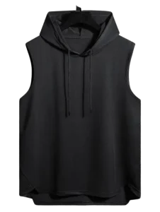 Custom sportwear sleeve-less hoodie with private label branding